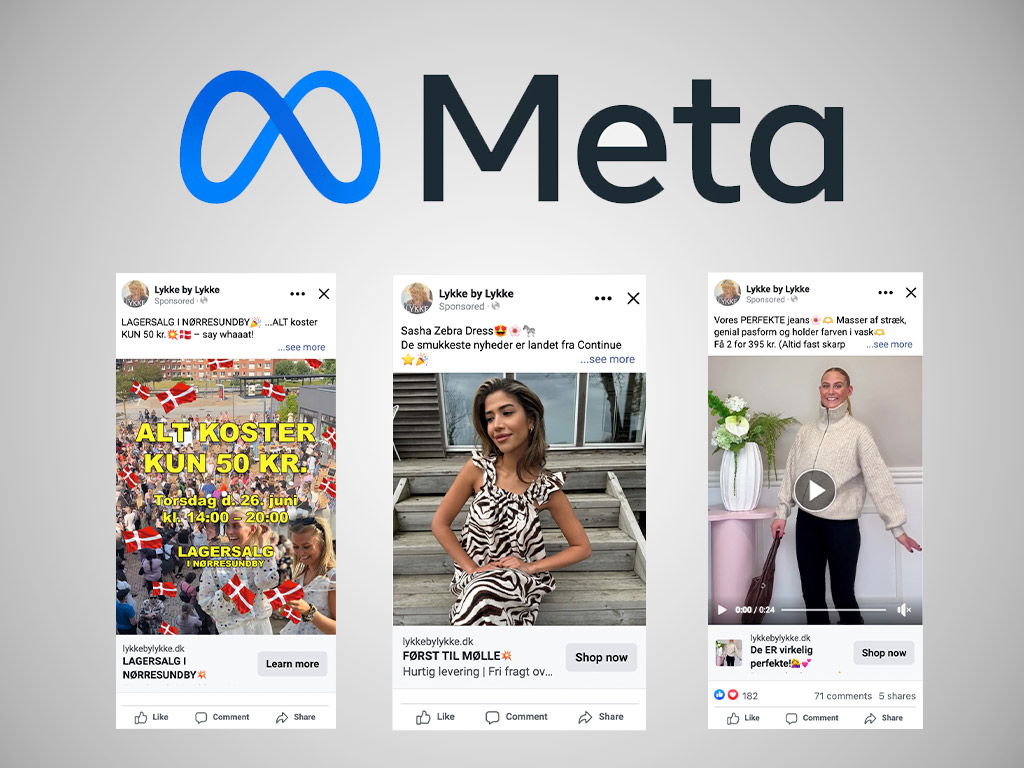 Eksempler på Meta-annoncer